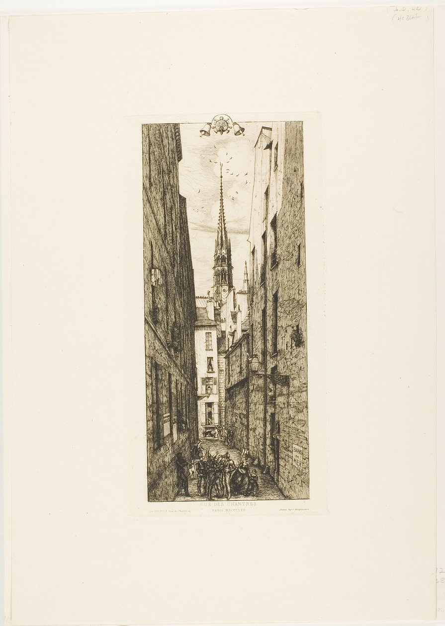 Chantrey Street, Paříž od Charles Meryon