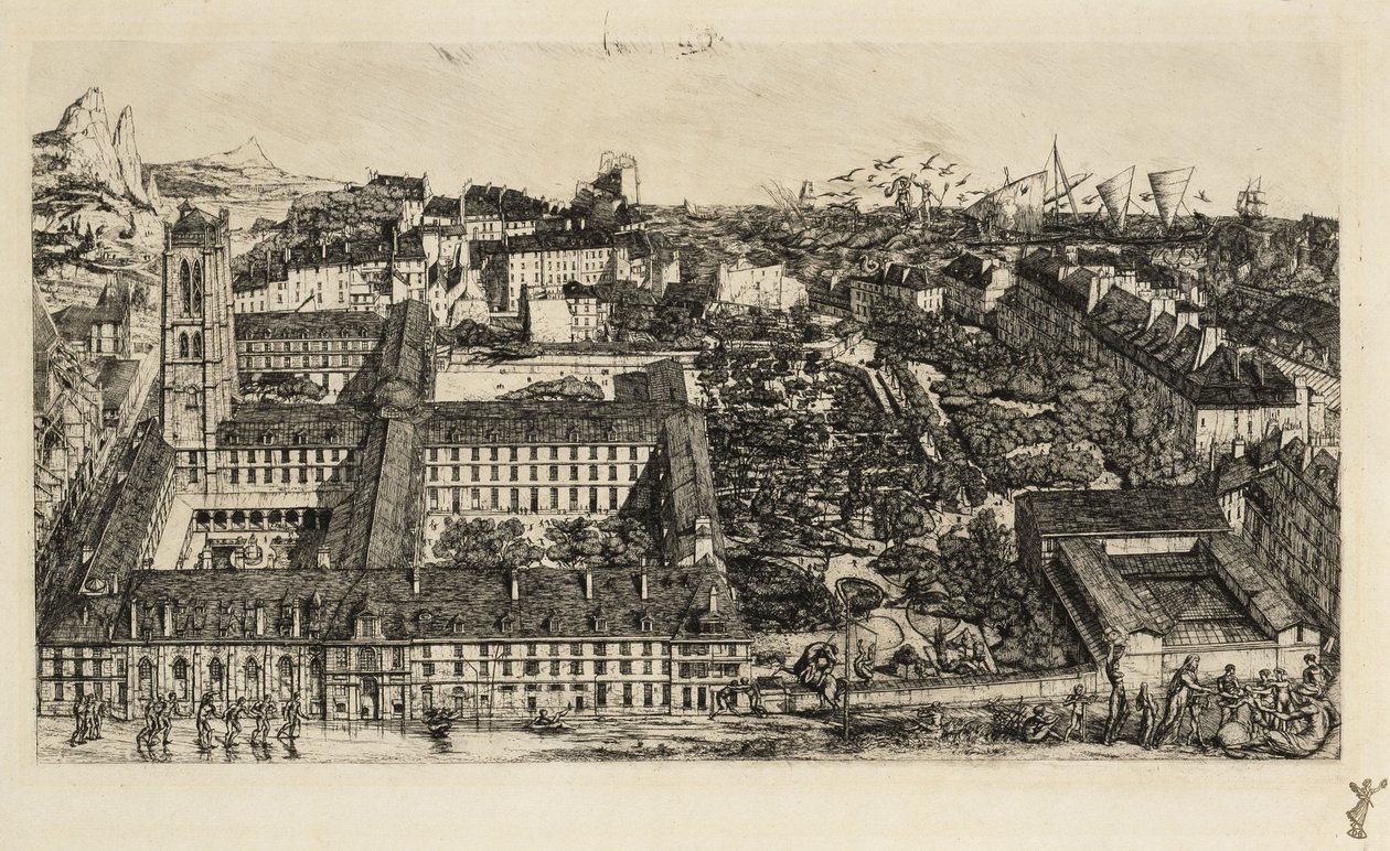 Collège Henri IV (Lycée Napoléon) od Charles Meryon