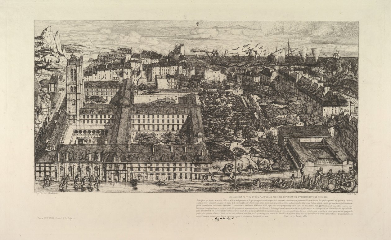 College Henri IV nebo Lycée Napoléon, 1863-64. od Charles Meryon