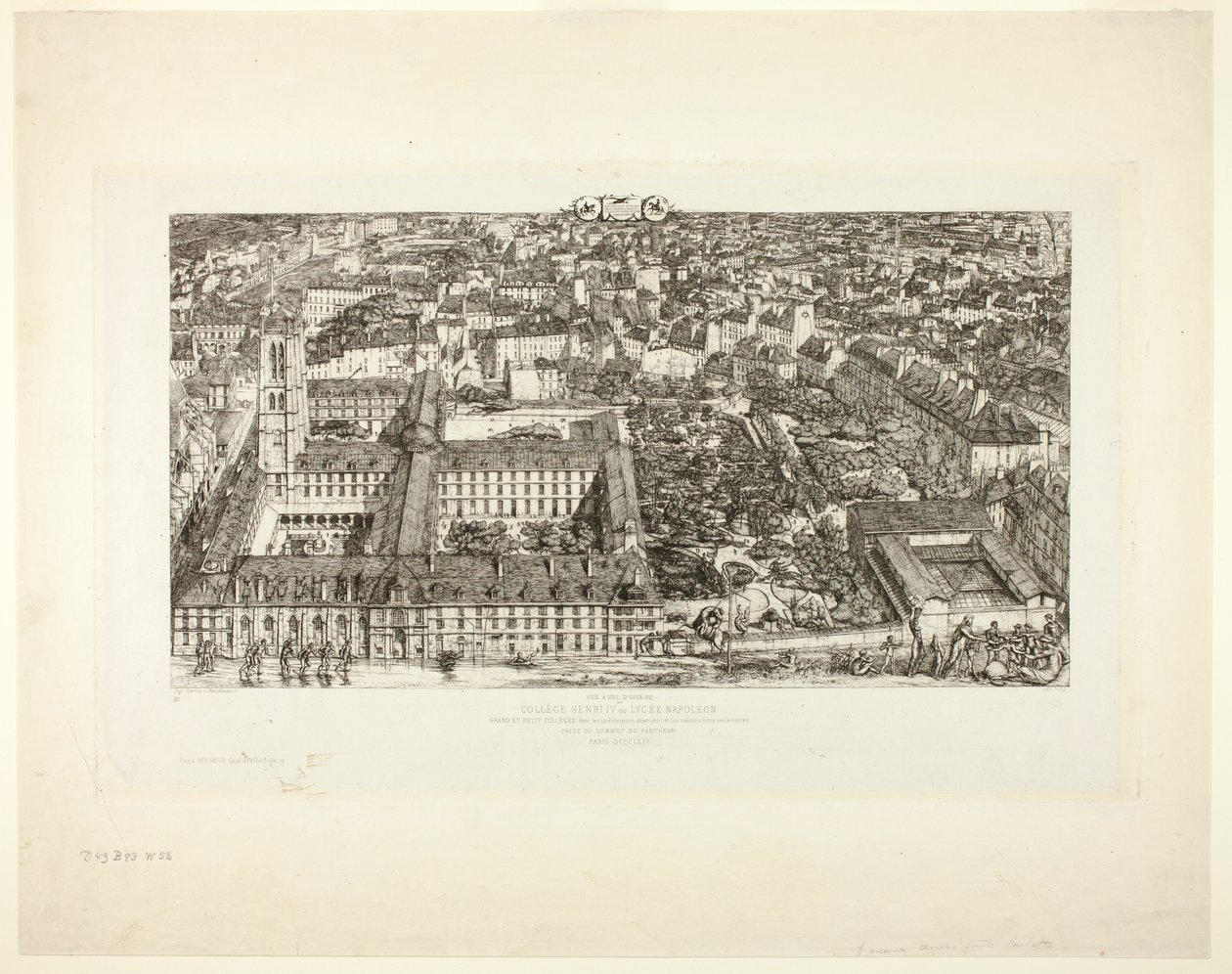 College Henry IV (nebo Lycée Napoléon), Paříž od Charles Meryon