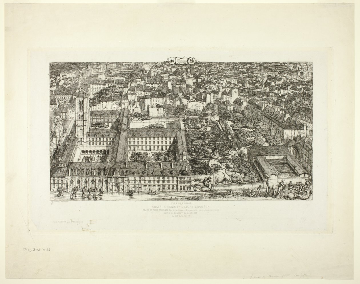 College Henry IV (nebo Lycée Napoléon), Paříž od Charles Meryon