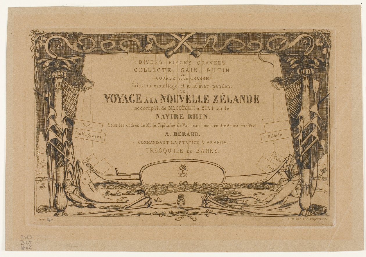 Obálka pro cestu na Nový Zéland (1842-46) od Charles Meryon