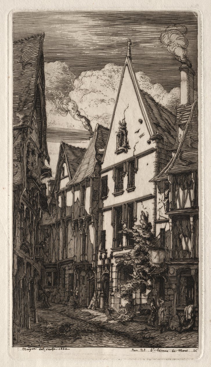 Lepty Paříže: v Bourges od Charles Meryon