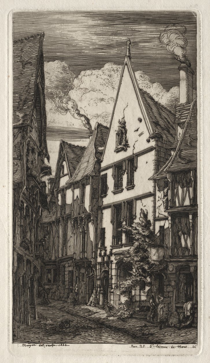 Lepty Paříže: v Bourges od Charles Meryon