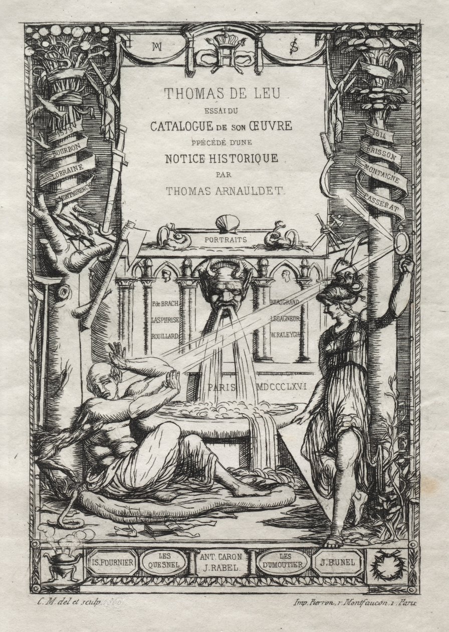 Frontispis pro Katalog rytin Thomase de Leu od Charles Meryon