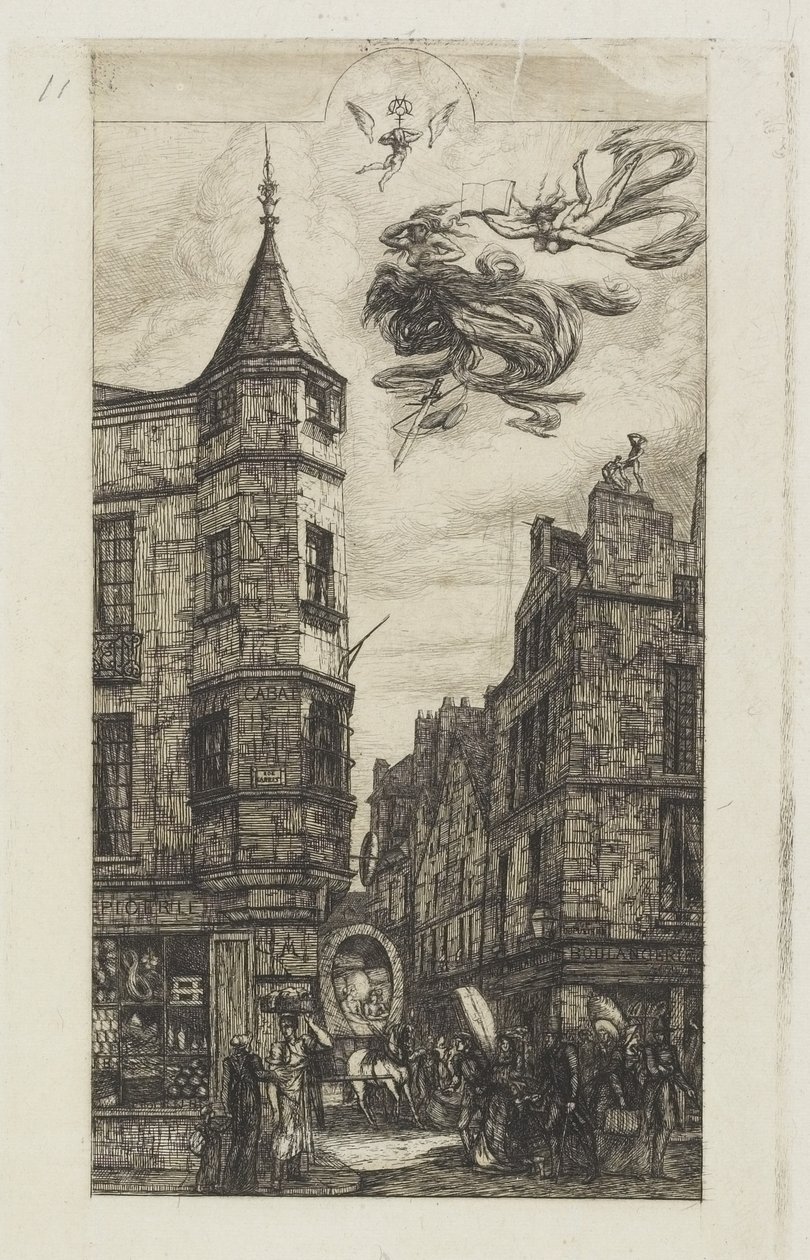 Dům s věžičkou, čp. 22, 1861 od Charles Meryon