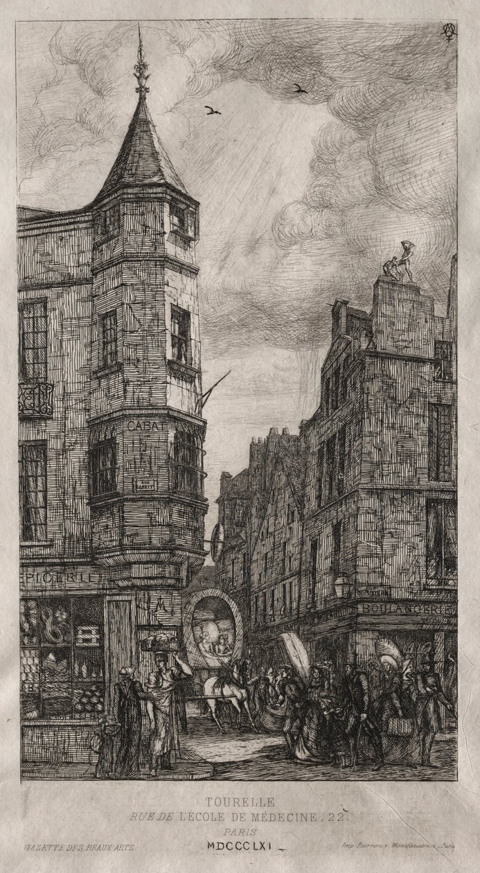 Dům s věžičkou, č. 22 ulice lékařské fakulty, 1861. od Charles Meryon