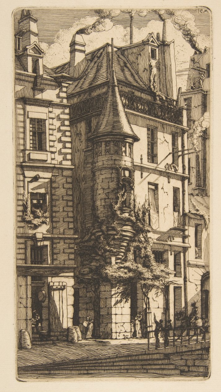 Dům s věžičkou, rue de la Tixéranderie, Paříž od Charles Meryon
