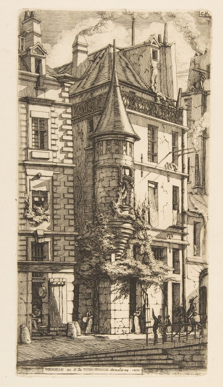 Dům s věžičkou, rue de la Tixéranderie, Paříž od Charles Meryon