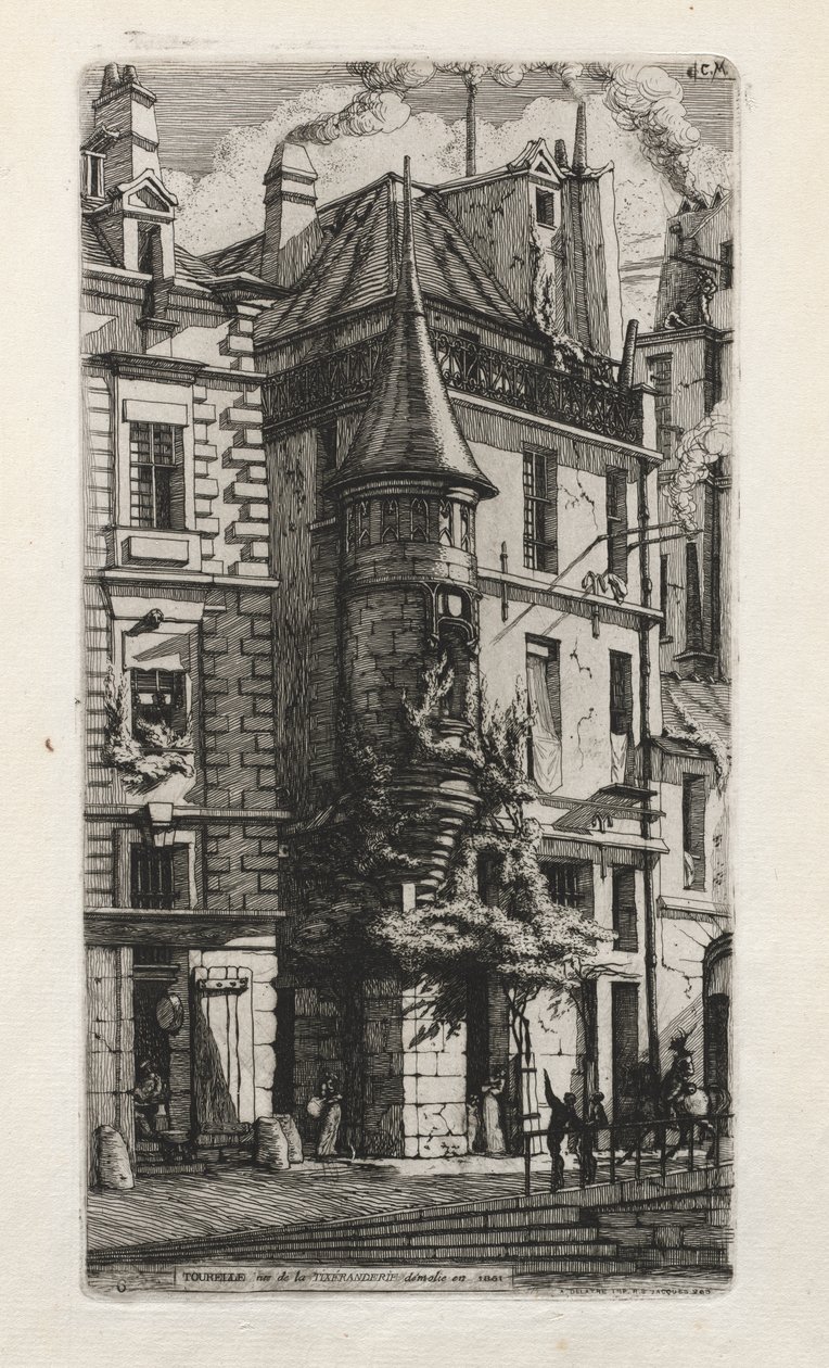 Dům s věžičkou, rue de la Tixéranderie, Paříž od Charles Meryon
