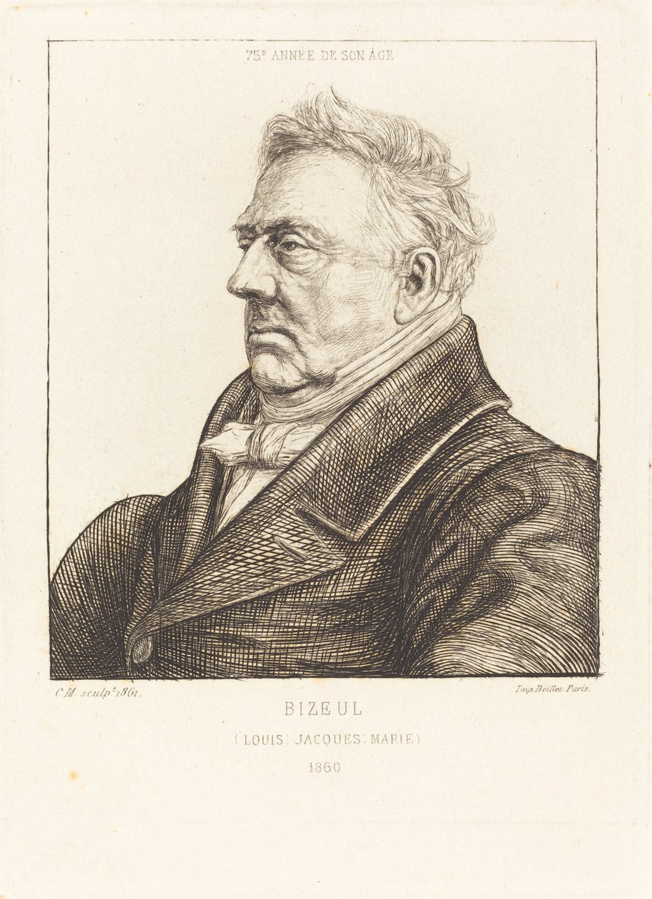 L.J.-Marie Bizeul, bretaňský archeolog od Charles Meryon