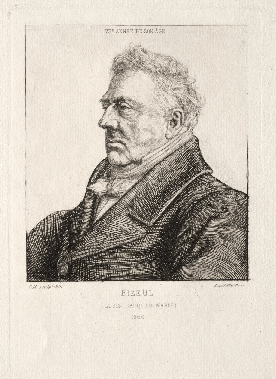 L. J. Marie Bizeul, bretaňský archeolog od Charles Meryon