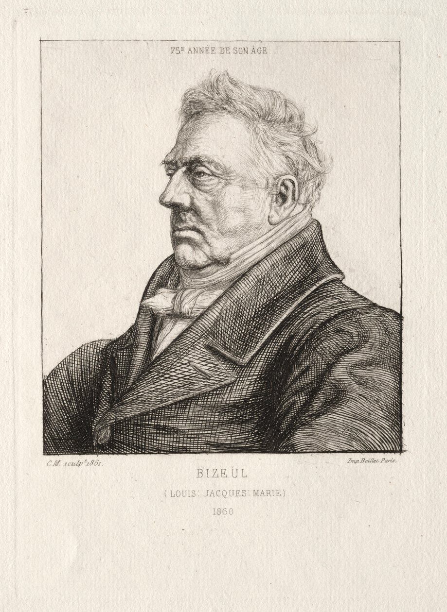 L. J. Marie Bizeul, bretaňský archeolog, 1860-1861. od Charles Meryon