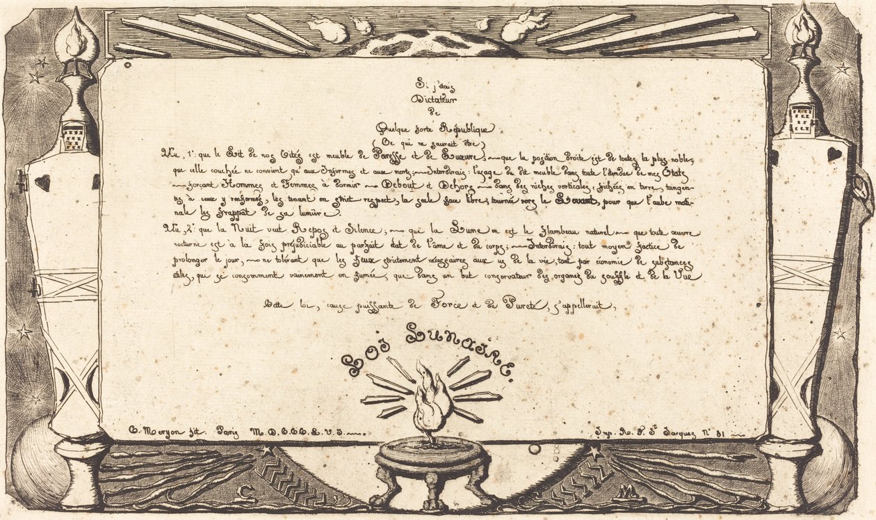 Lunární zákon, 1. deska od Charles Meryon