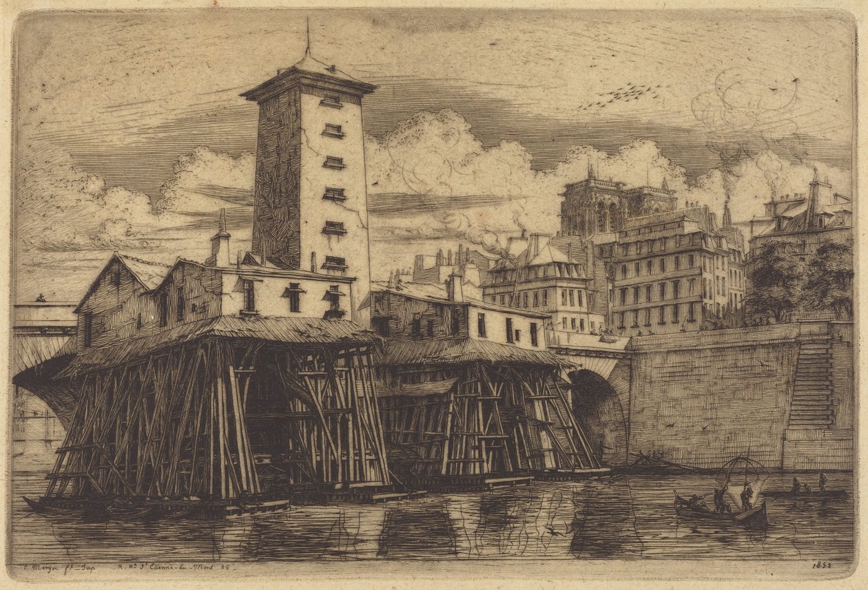 Čerpadlo Notre-Dame, Paříž (The Notre-Dame Pump) od Charles Meryon