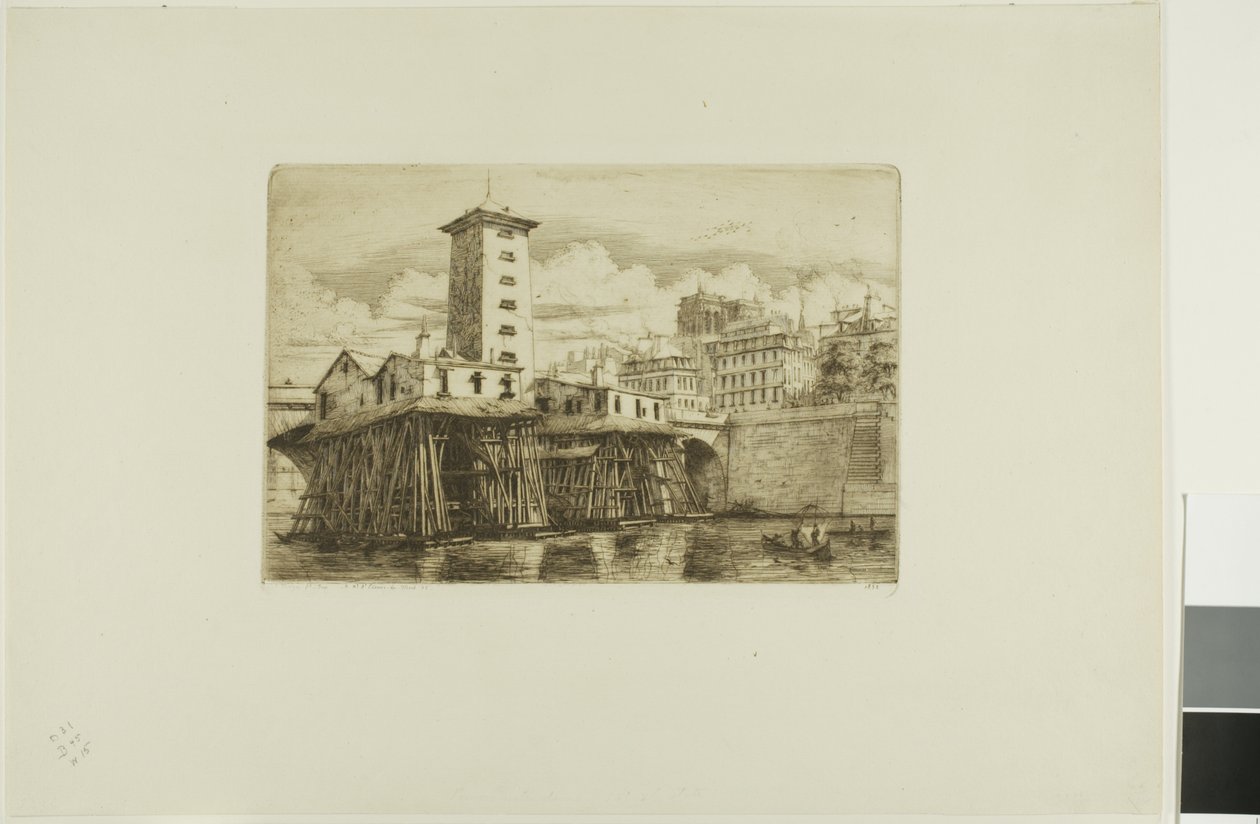 Notre-Dame Pump, Paříž od Charles Meryon