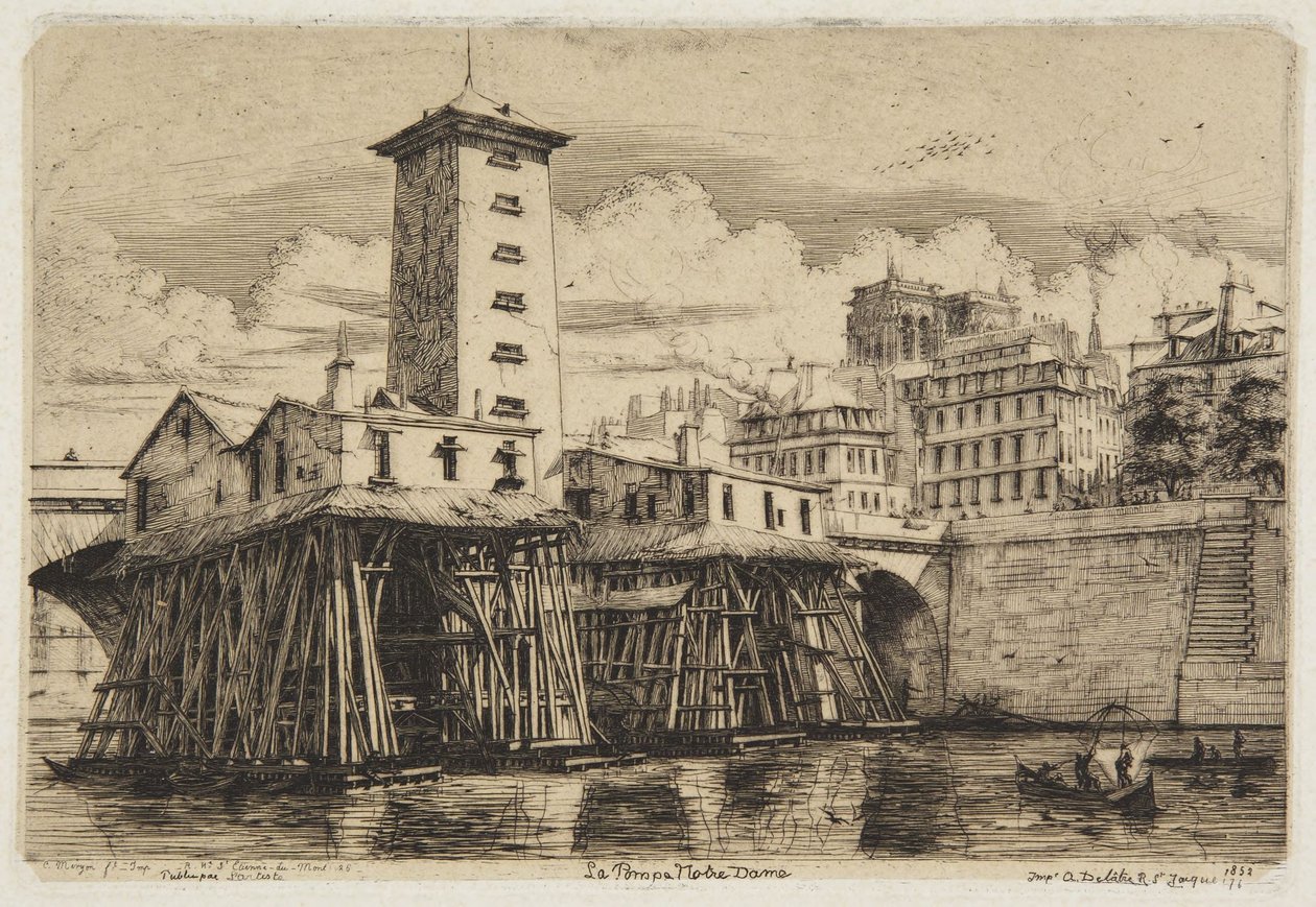Pumpa Notre-Dame - 1852 od Charles Meryon