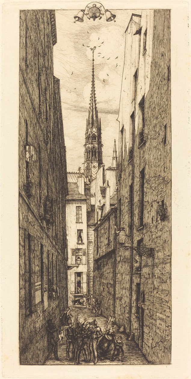 Rue des Chantres, Paříž (Chantrey Street, Paříž) od Charles Meryon