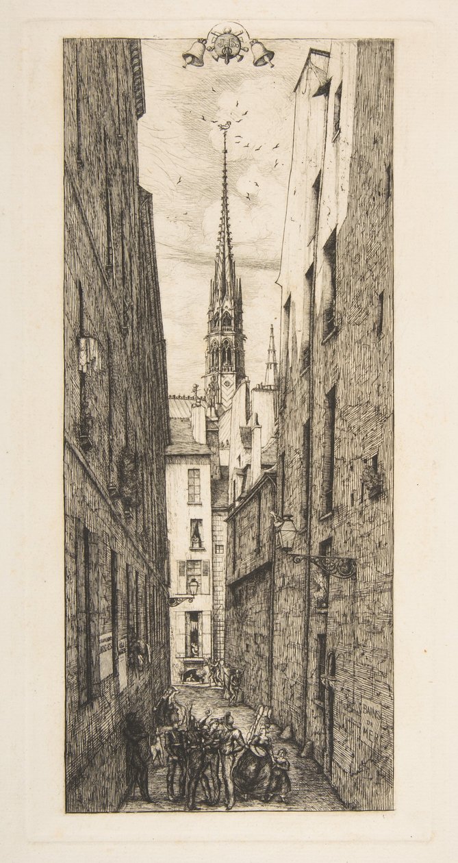 Rue des Chantres, Paříž od Charles Meryon