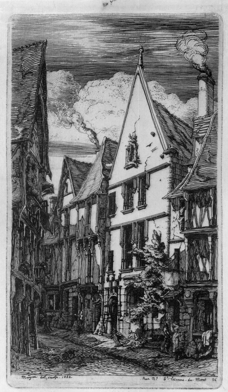 Ulice Rue des Toiles v Bourges od Charles Meryon