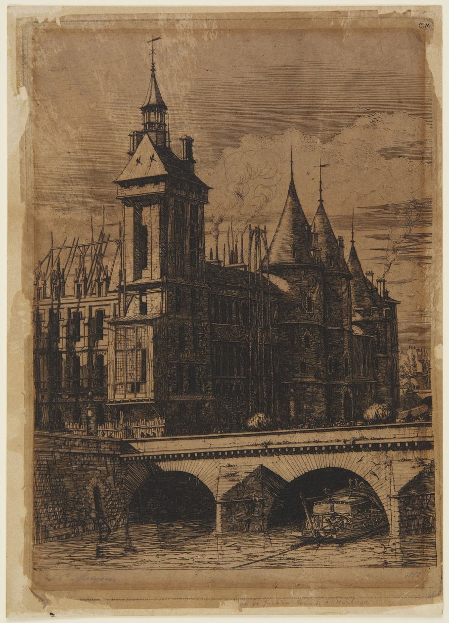 Hodinová věž – 1852 od Charles Meryon