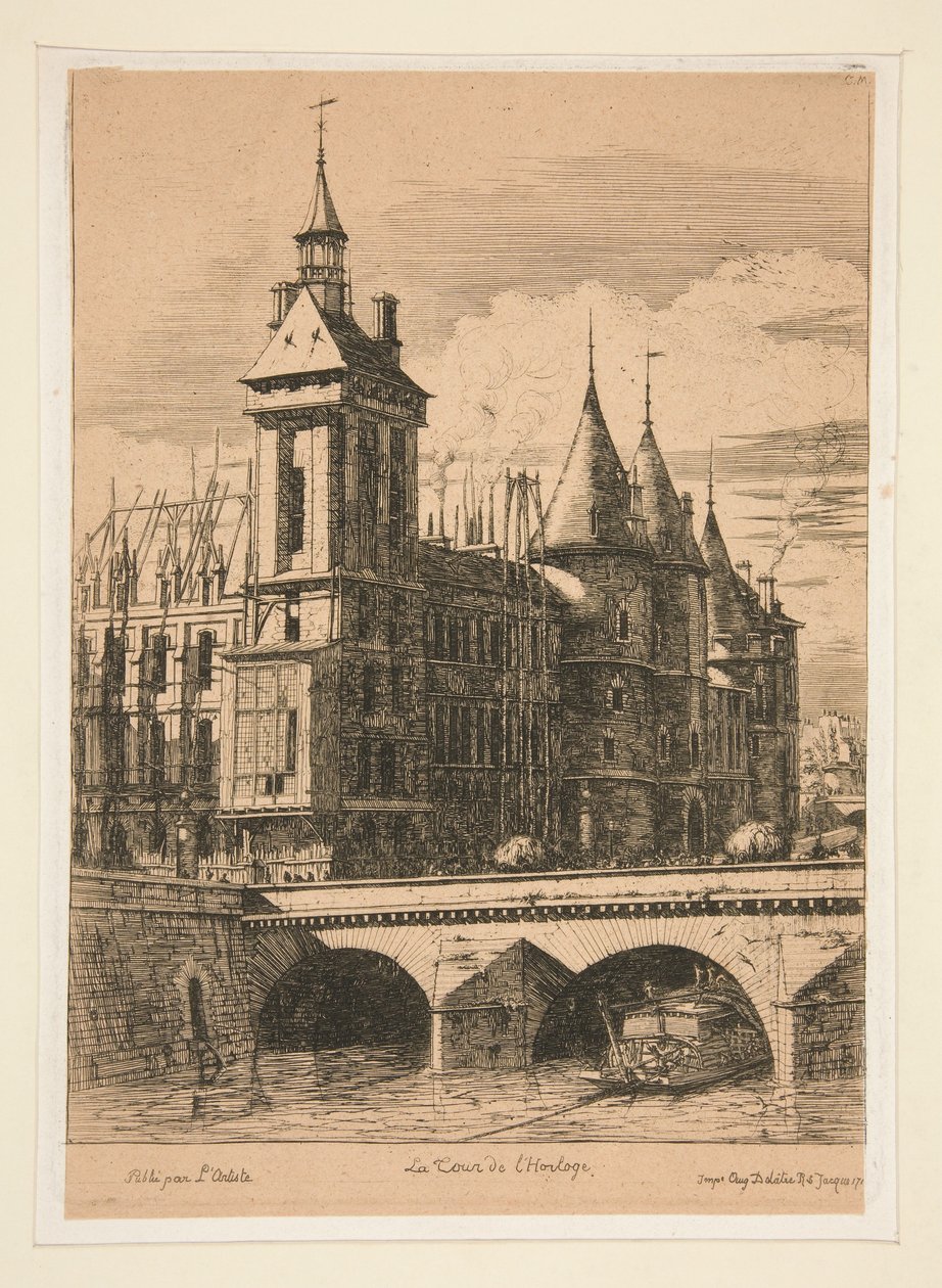 Hodinová věž, 1852 od Charles Meryon