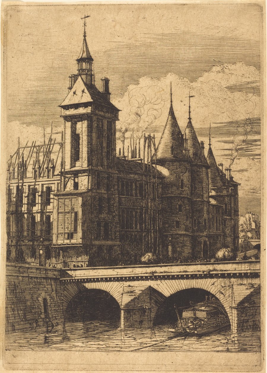 Hodinová věž, Paříž (The Clock Tower, Paris) od Charles Meryon
