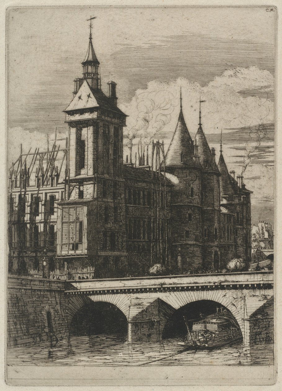 Hodinová věž, Paříž od Charles Meryon