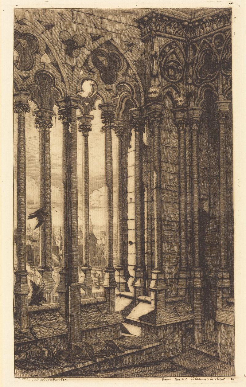 Galerie Notre-Dame, Paříž (The Gallery of Notre Dame, Paris) od Charles Meryon