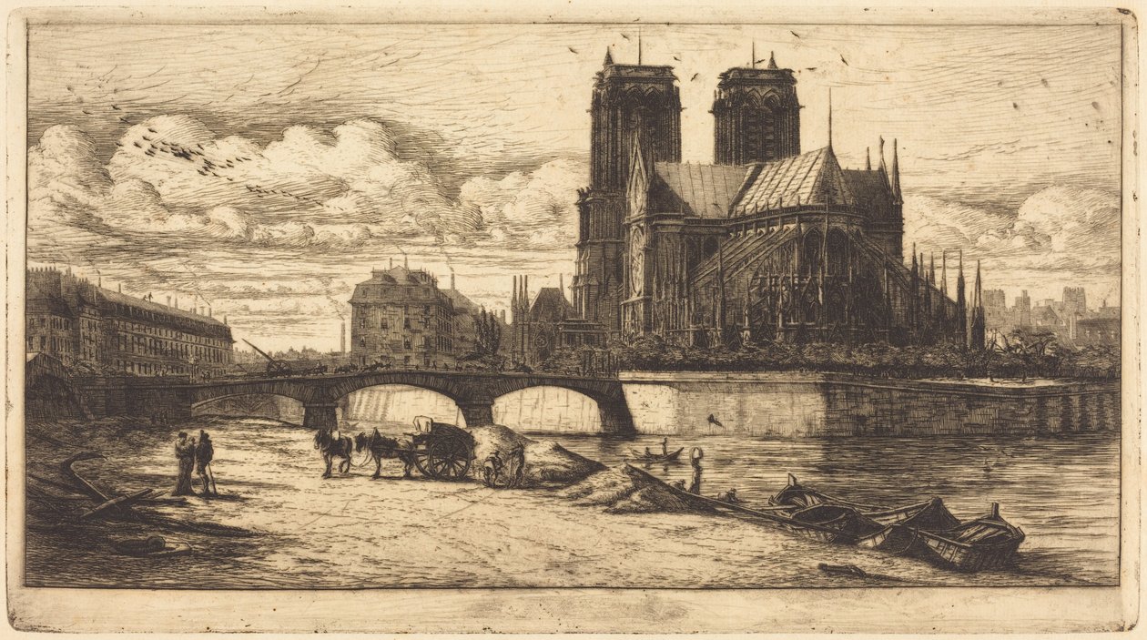 Apsida katedrály Notre-Dame v Paříži od Charles Meryon