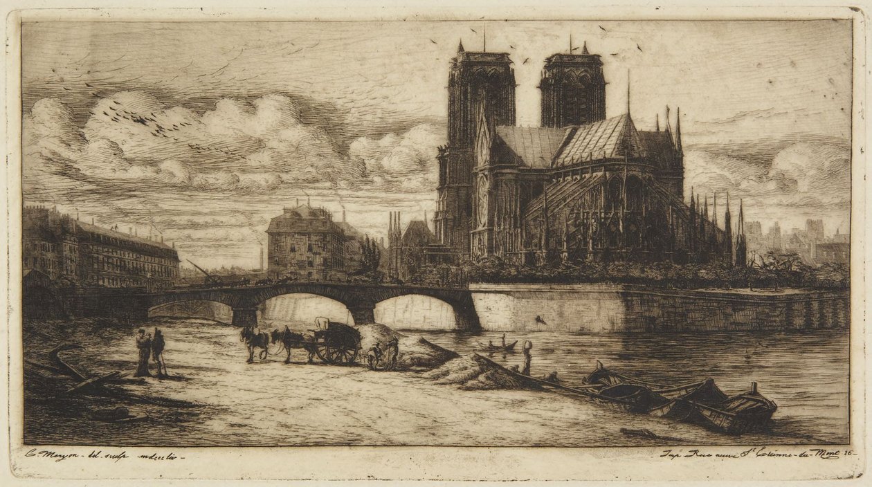 Apsida katedrály Notre-Dame v Paříži od Charles Meryon