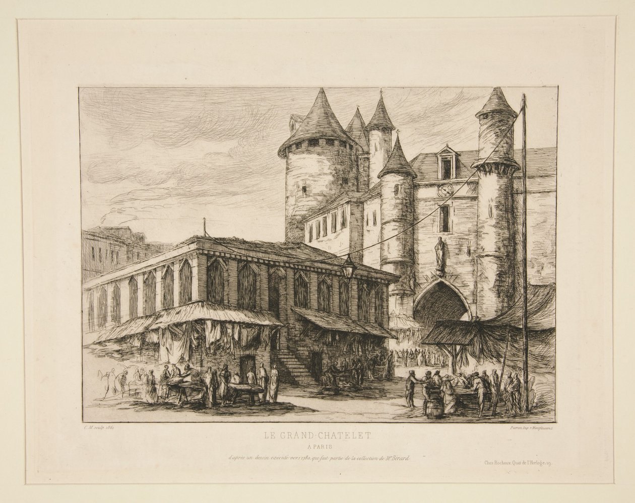 Le Grand Châtelet [kolem roku 1780 podle dobové kresby] od Charles Meryon