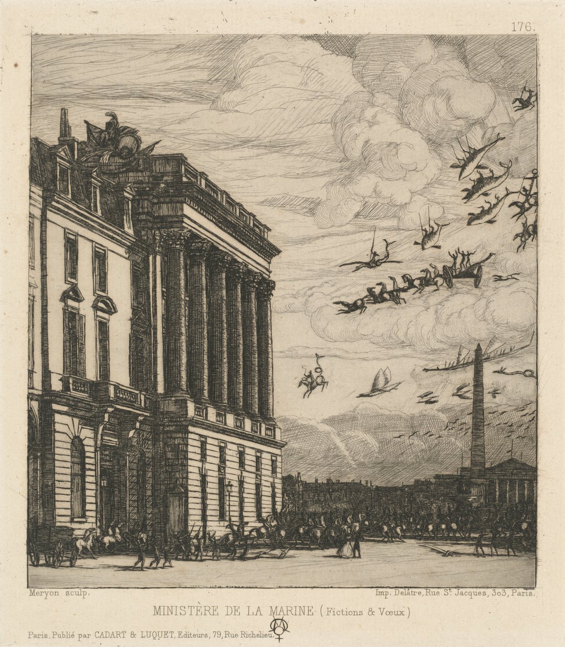 Ministerstvo námořnictva, Paříž (Admiralita, Paříž) od Charles Meryon