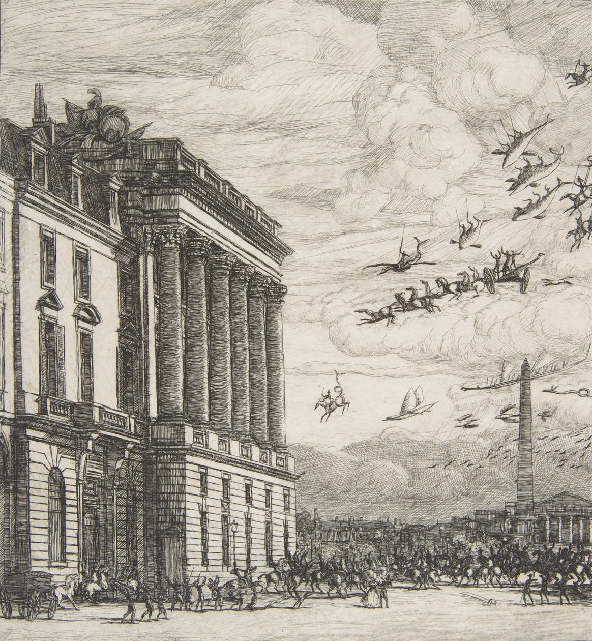 Ministerstvo námořnictva admirality, Paříž, 1865. od Charles Meryon