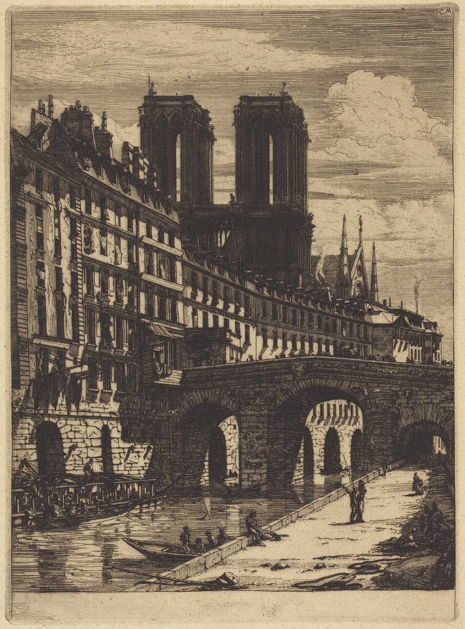 Petit Pont, Paříž od Charles Meryon