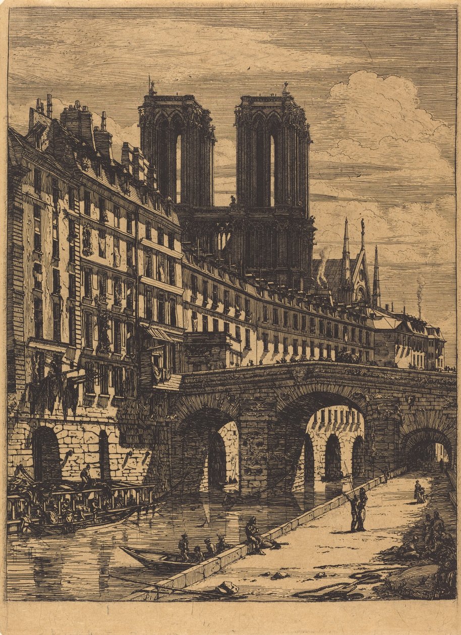 Le Petit Pont, Paříž od Charles Meryon