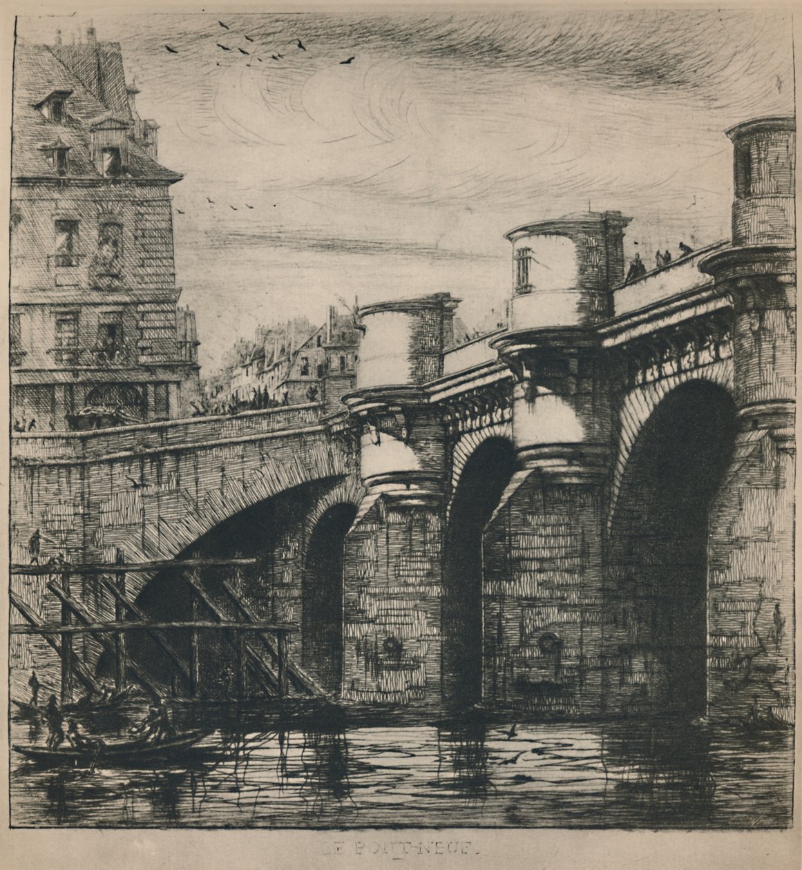 Pont-Neuf 8. stát, 7 316 x 7 14 palců, 1853, 1927 od Charles Meryon