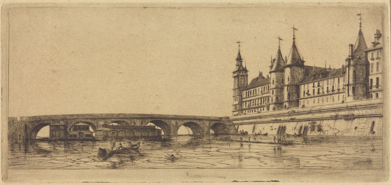 Le Pont-au-Change, Paříž od Charles Meryon