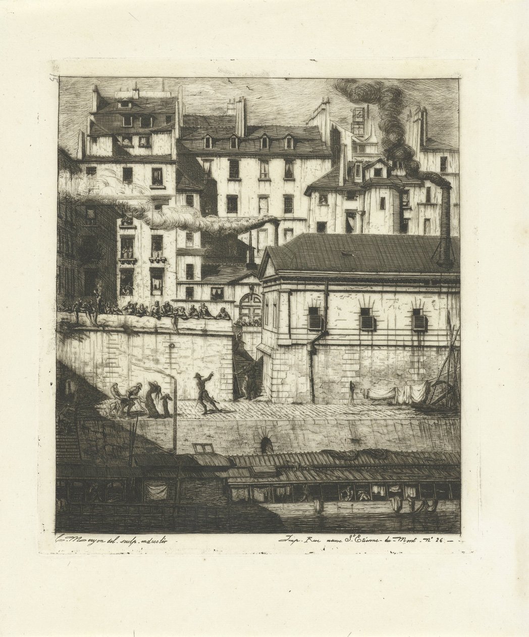 Márnice na Seině v Paříži La Morgue Eaux-Fortes sur Paris (název série) od Charles Meryon