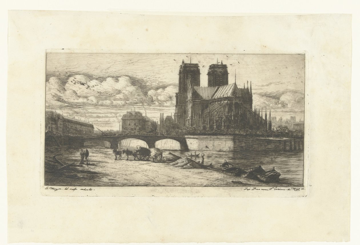 Panny Marie v Paříži Apsida Notre-Dame Lepty na Paříž (název série) od Charles Meryon