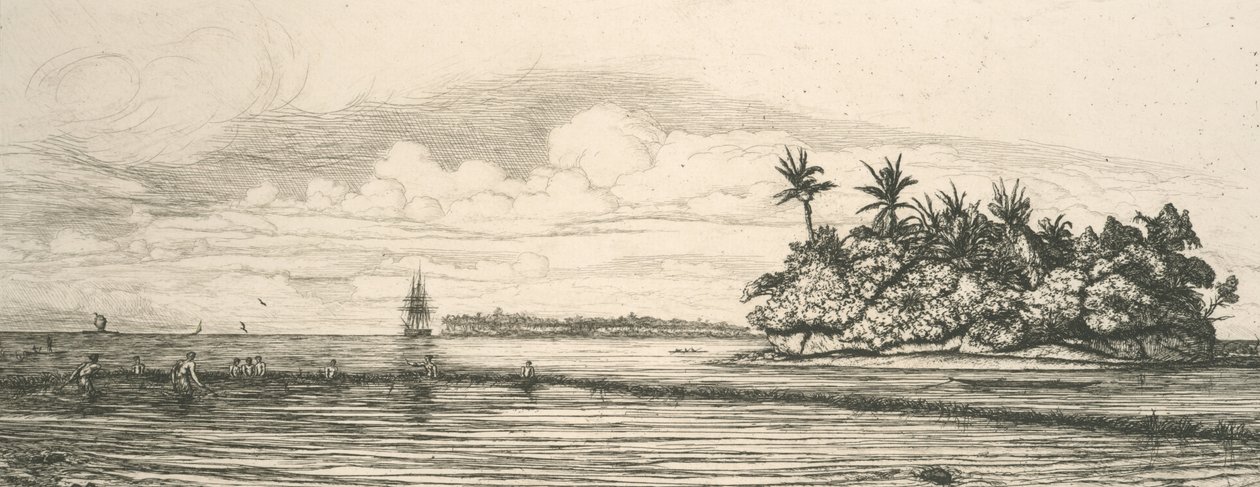 Oceánie, ostrůvky v Uvea od Charles Meryon