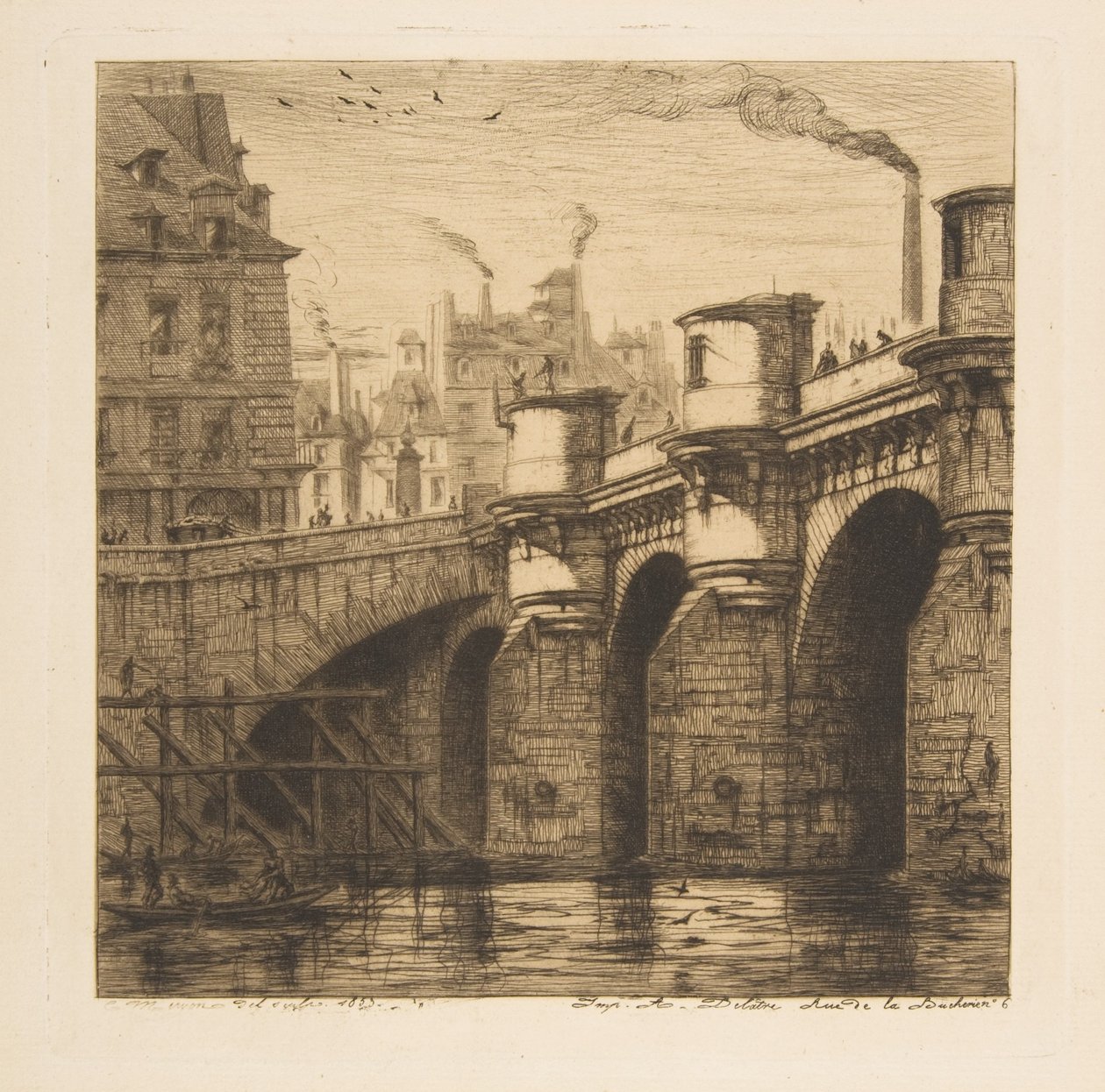 Pont-Neuf, Paříž, z „Leptů z Paříže“ od Charles Meryon