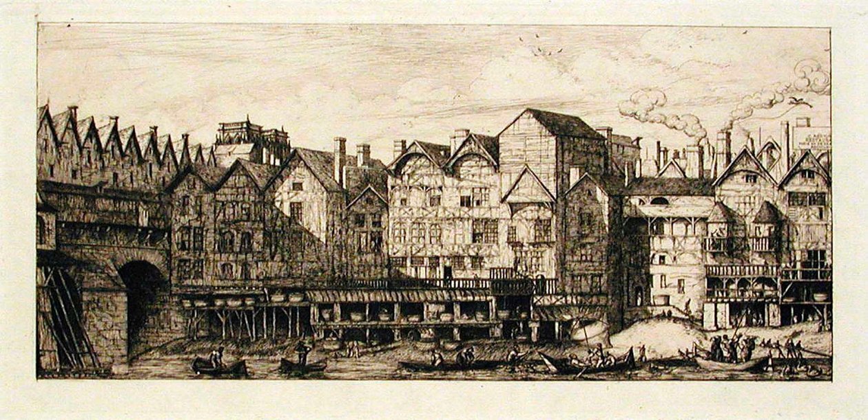 Brána do Cité z konce 17. století, Paříž od Charles Meryon