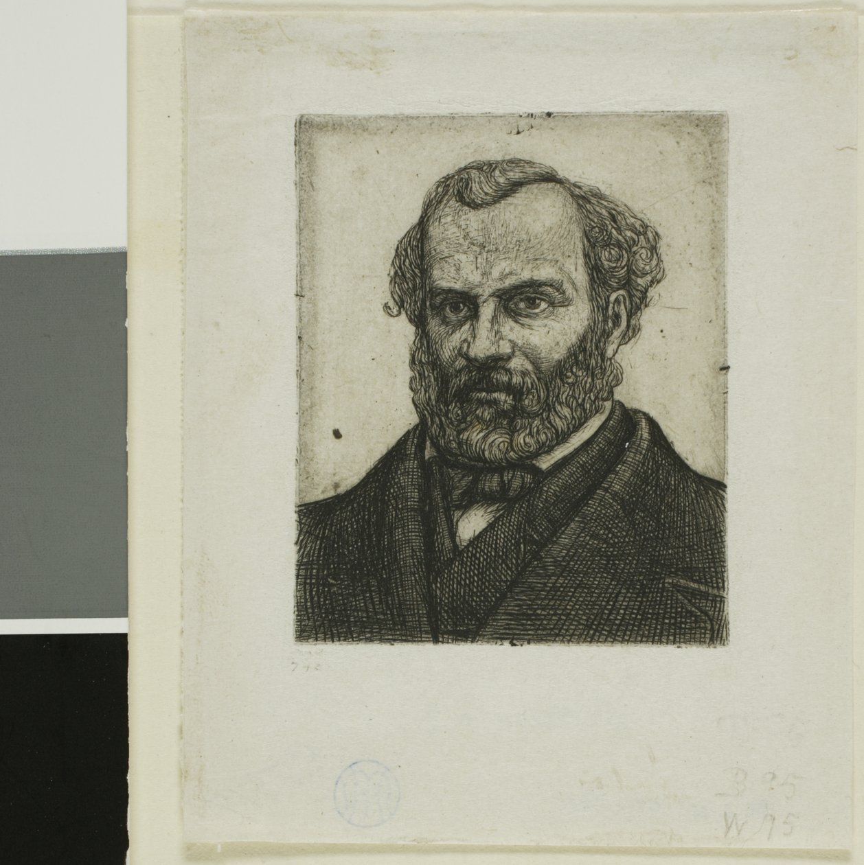 Portrét Armanda Guérauda z Nantes, tiskaře a literáta od Charles Meryon