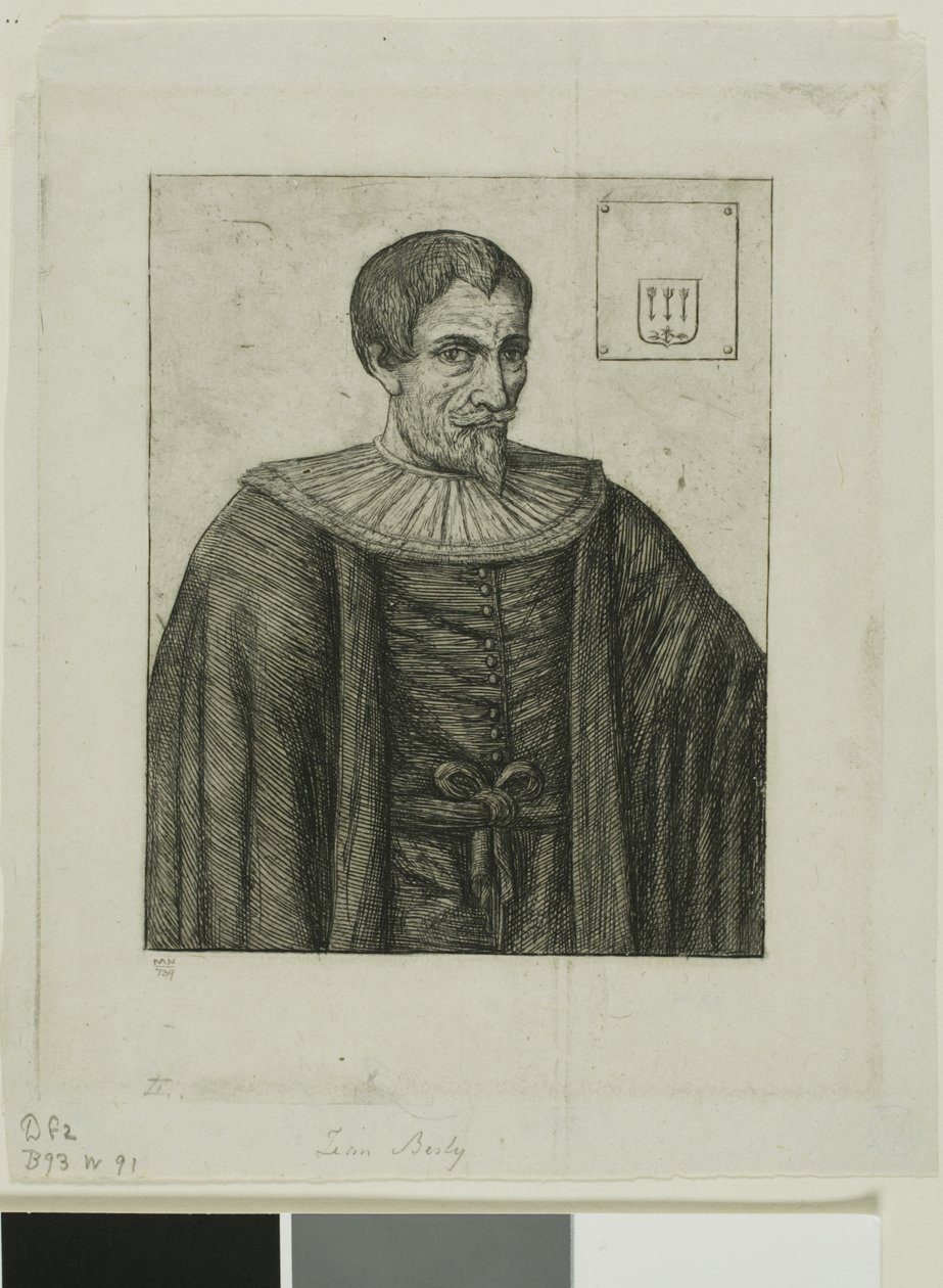 Portrét Jeana Beslyho, historika od Charles Meryon