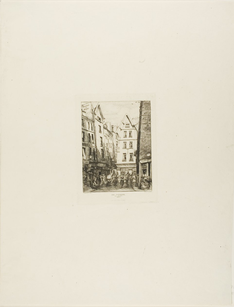 Rue Pirouette v Les Halles, Paříž od Charles Meryon