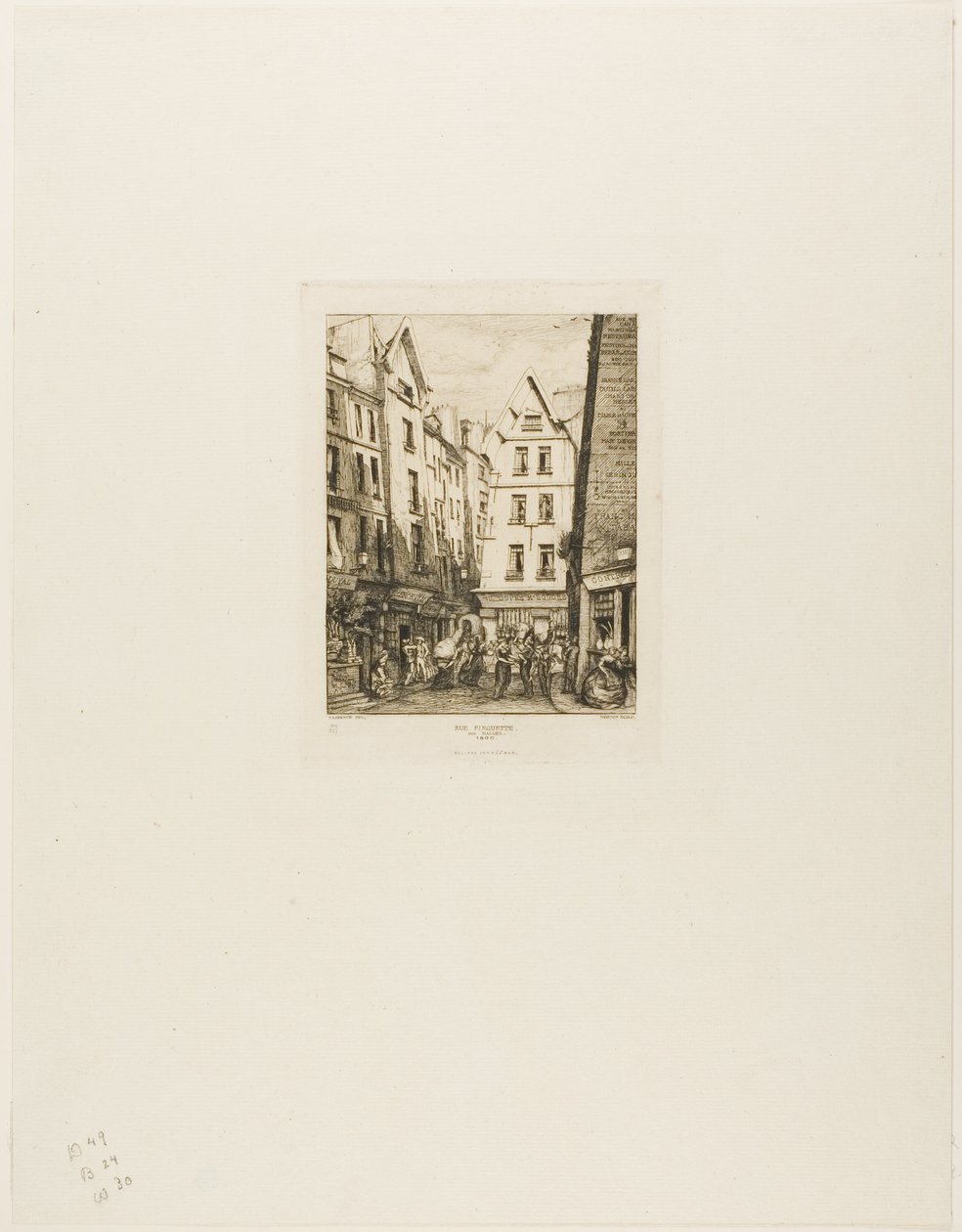 Rue Pirouette v Les Halles, Paříž od Charles Meryon