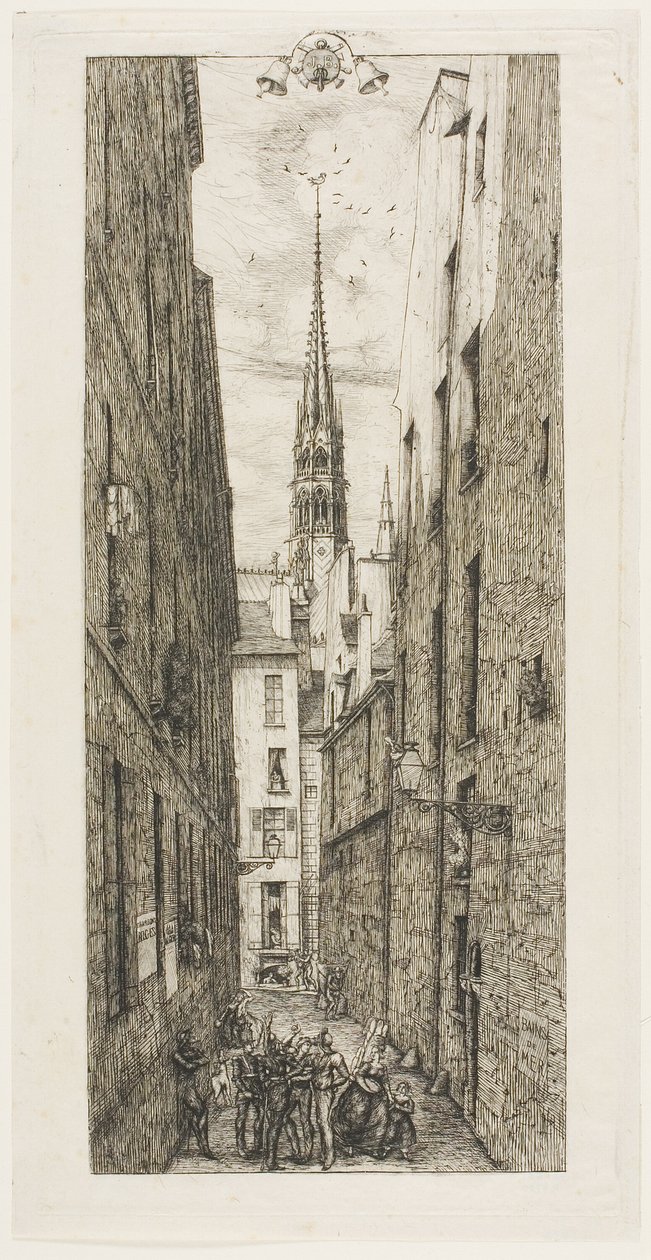 Rue des Chantres, Paříž od Charles Meryon