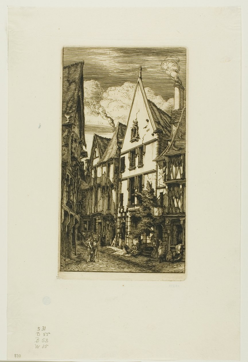 Rue des Toiles, Bourges od Charles Meryon
