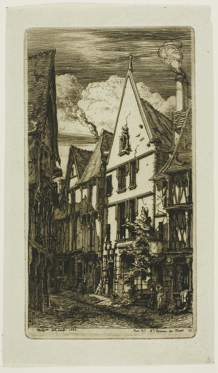 Rue des Toiles, Bourges od Charles Meryon